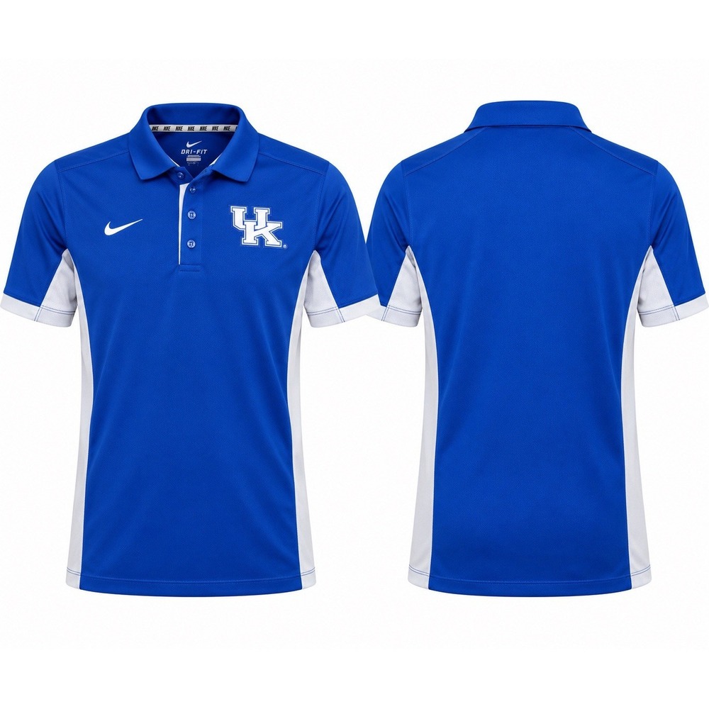 Nike Kentucky Wildcats Dri-FIT Polo Men’s Small Royal Blue White 697914-493 NWT